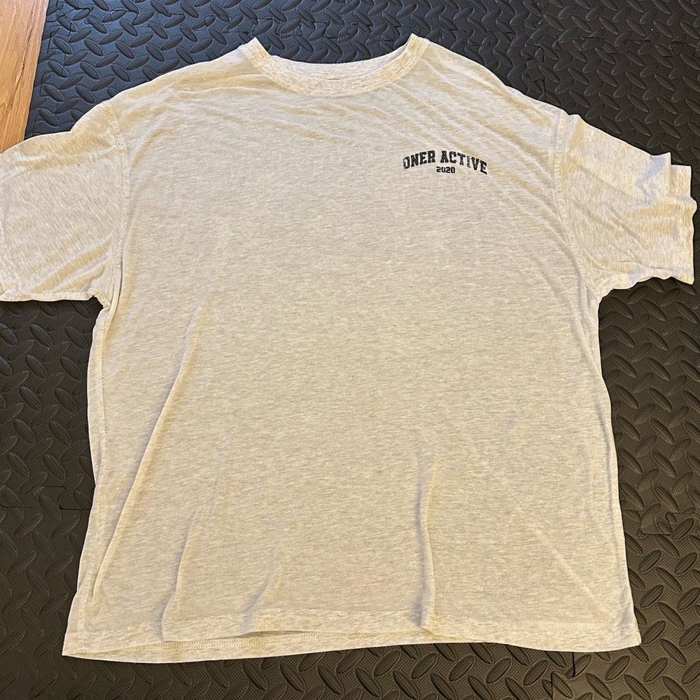 Oner Active Short Sleeve Tee in Light Gray with Black Logo